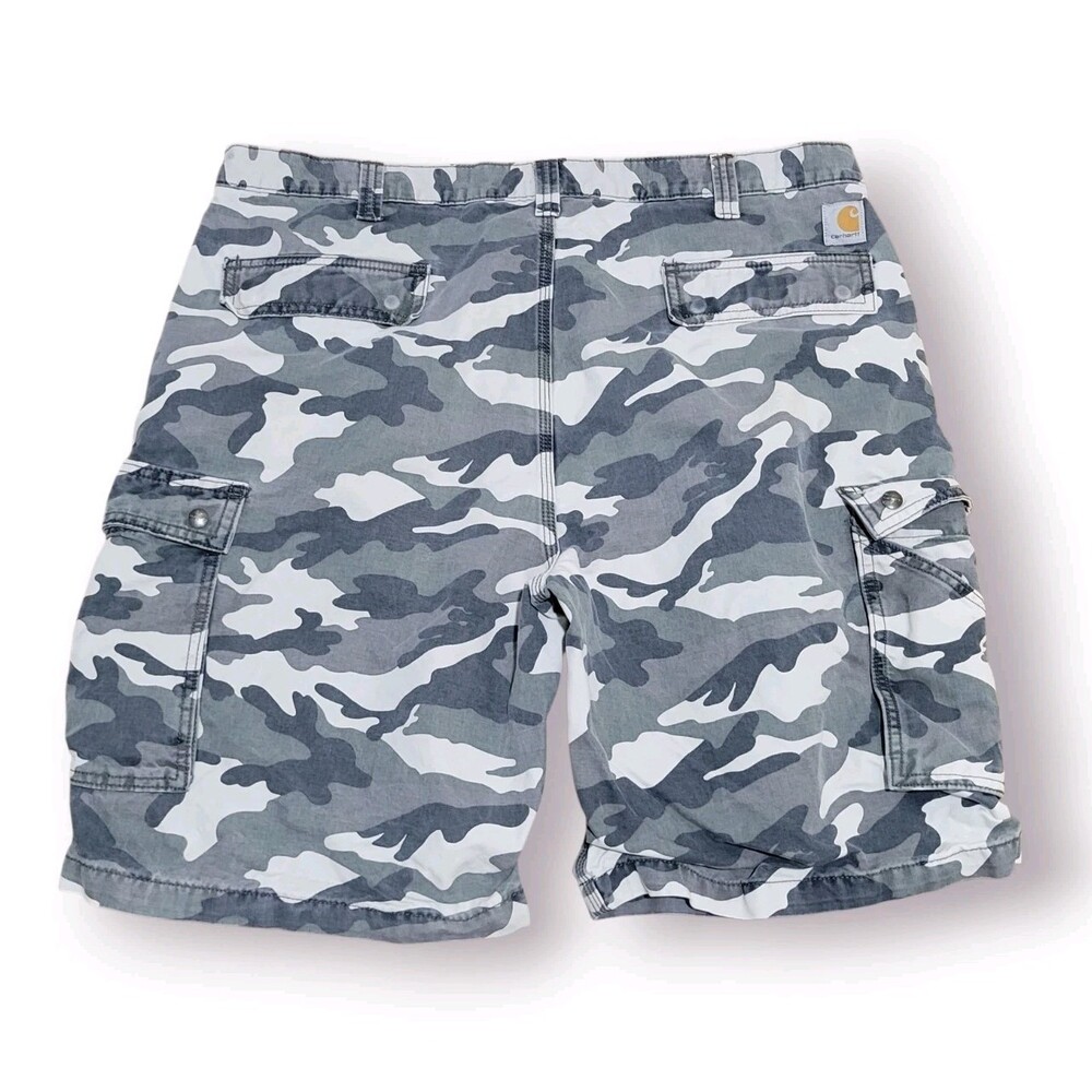 Carhartt Gray Camo Cargo Shorts Relaxed Fit Bottoms Men’s Size 42 100279-071 - Picture 12 of 12